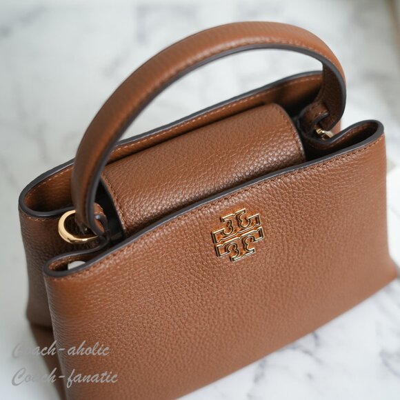 NWT Tory Burch Britten Leather Mini Satchel Crossbody & Wallet in Moose *SET* - Picture 8 of 15